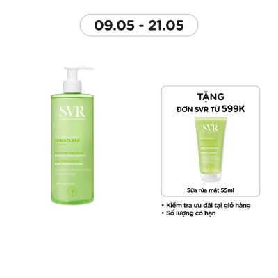 SVR Gel Rửa Mặt SVR Sebiaclear Gel Moussant Không Chứa Xà Phòng Cho Da Dầu Mụn 400ml
