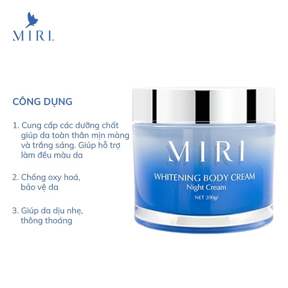 Kem Dưỡng Da Toàn Thân Ban Đêm Miri Whitening Body Night Cream 200g