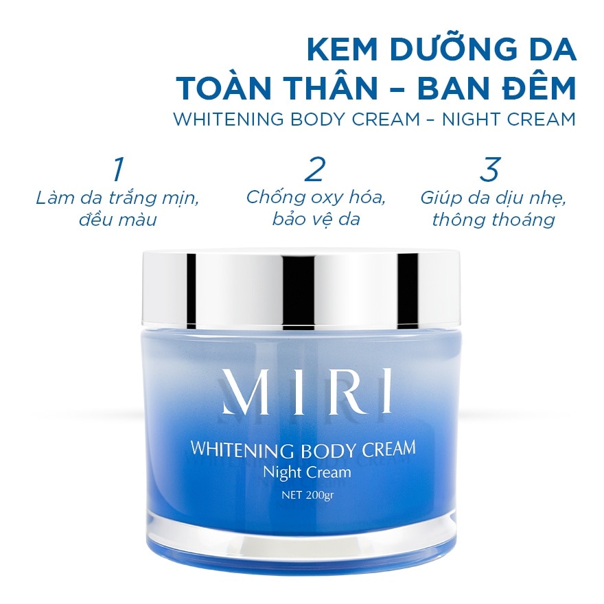 Kem Dưỡng Da Toàn Thân Ban Đêm Miri Whitening Body Night Cream 200g