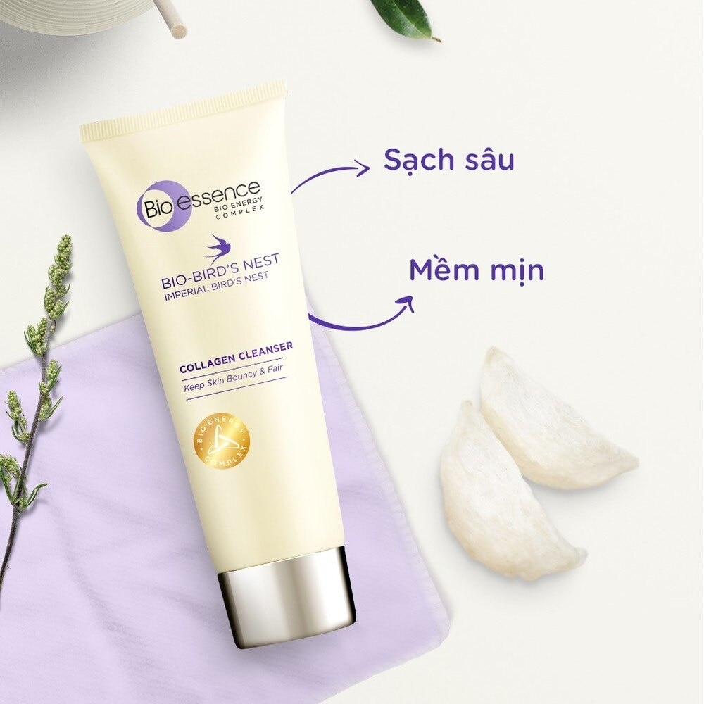 Sữa Rửa Mặt Bio-Essence Bird's Nest Dưỡng Da Tươi Sáng Tinh Chất Tổ Yến Và Collagen 100g