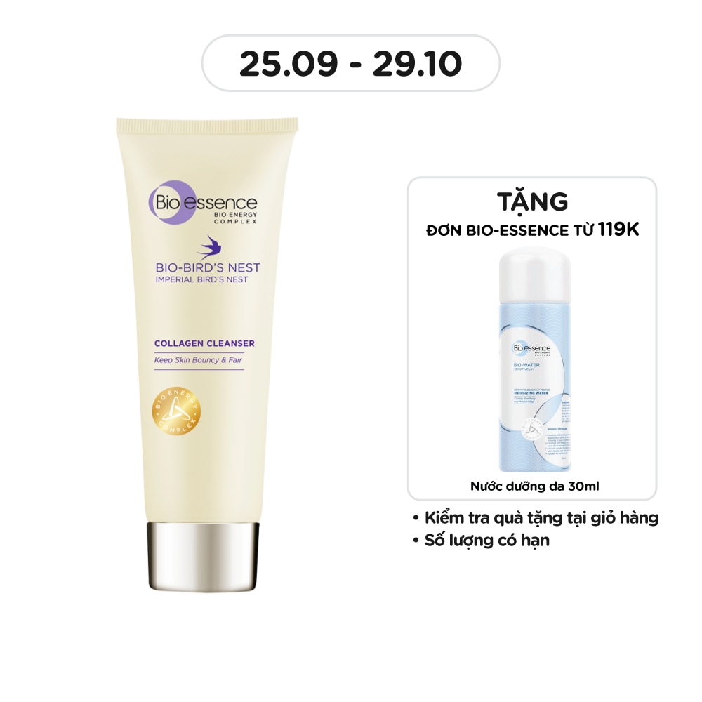 Sữa Rửa Mặt Bio-Essence Bird's Nest Dưỡng Da Tươi Sáng Tinh Chất Tổ Yến Và Collagen 100g