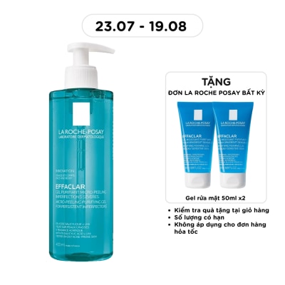 LA ROCHE POSAY - Gel Rửa Mặt & Tắm La Roche-Posay Effaclar Micro-Peeling Purifying Làm Sạch Bã Nhờn & Giảm Mụn 400ml image
