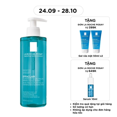 LA ROCHE POSAY Gel Rửa Mặt & Tắm La Roche Posay Effaclar Micro Peeling Purifying Làm Sạch Bã Nhờn & Giảm Mụn 400ml image