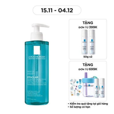 LA ROCHE POSAY Gel Rửa Mặt & Tắm La Roche-Posay Effaclar Micro-Peeling Purifying Làm Sạch Bã Nhờn & Giảm Mụn 400ml