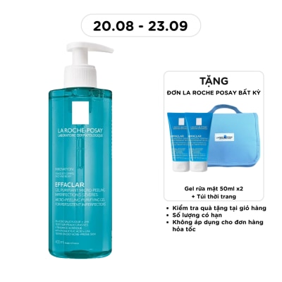 LA ROCHE POSAY - Gel Rửa Mặt & Tắm La Roche-Posay Effaclar Micro-Peeling Purifying Làm Sạch Bã Nhờn & Giảm Mụn 400ml image