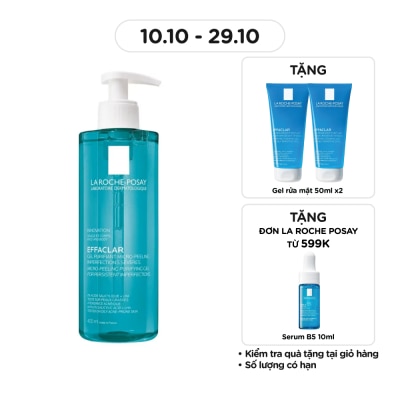 LA ROCHE POSAY Gel Rửa Mặt & Tắm La Roche-Posay Effaclar Micro-Peeling Purifying Làm Sạch Bã Nhờn & Giảm Mụn 400ml