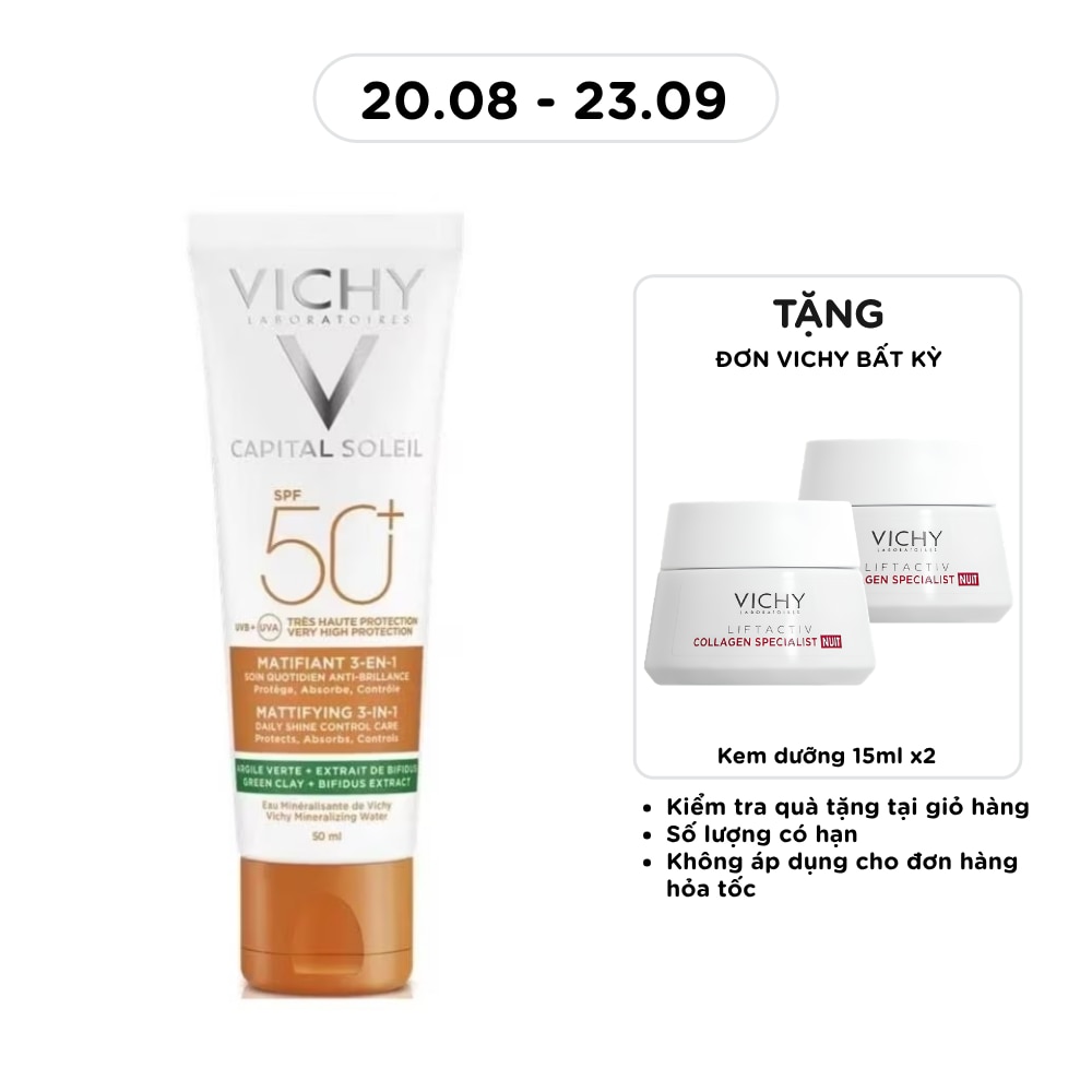 Capital Soleil SPF50+ UVB UVA Mattifying 3In1 50ml