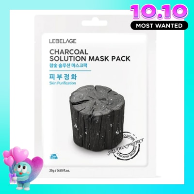 LEBELAGE Mặt Nạ Lebelage Charcoal Solution Mask Pack Skin Purification Chiết Xuất Than Tre 25g image