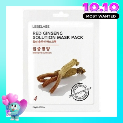 LEBELAGE Mặt Nạ Lebelage Red Ginseng Solution Mask Pack Intensive Nutrition Chiết Xuất Nhân Sâm 25g image
