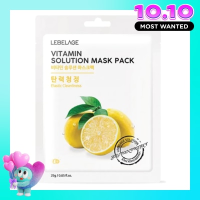 LEBELAGE Mặt Nạ Lebelage Vitamin Solution Mask Pack Elastic Cleanliness Chiết Xuất Từ Chanh 25g image