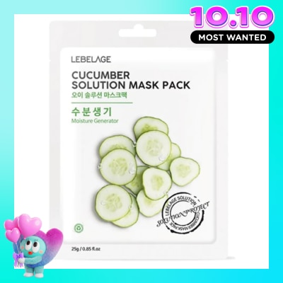 LEBELAGE Mặt Nạ Lebelage Cucumber Solution Mask Pack Moisture Generator Chiết Xuất Từ Dưa Leo 25g image