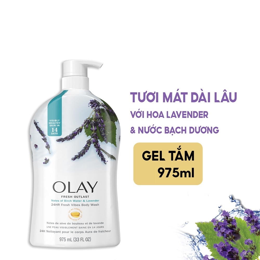 Sữa Tắm Olay Fresh Outlast Purifying Chiết Xuất Từ Lá Cây Bạch Dương Và Hoa Oải Hương 975ml
