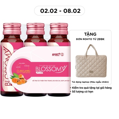 BLOSSOMY Thực Phẩm Bảo Vệ Sức Khỏe Blossomy Curcumin Tươi Trẻ Từ Bên Trong 50ml x 3 Chai