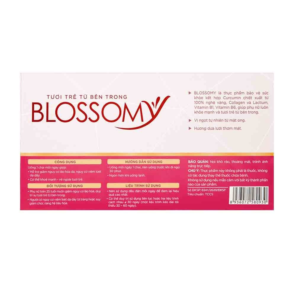 Thực Phẩm Bảo Vệ Sức Khỏe Blossomy Curcumin Tươi Trẻ Từ Bên Trong 50ml x 10 Chai