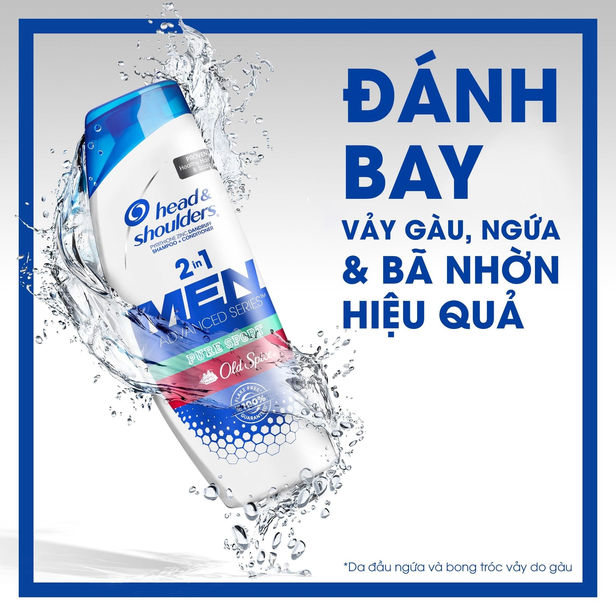 Dầu Gội Và Xả Head & Shoulder Men Advanced Series Pure Sport Old Spice 2 Trong 1 Ngăn Ngừa Gàu 613ml