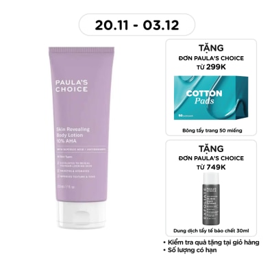 PAULA'S CHOICE Kem Dưỡng Thể Paula's Choice Skin Revealing Body Lotion 10% AHA Tẩy Tế Bào Dịu Nhẹ 210ml