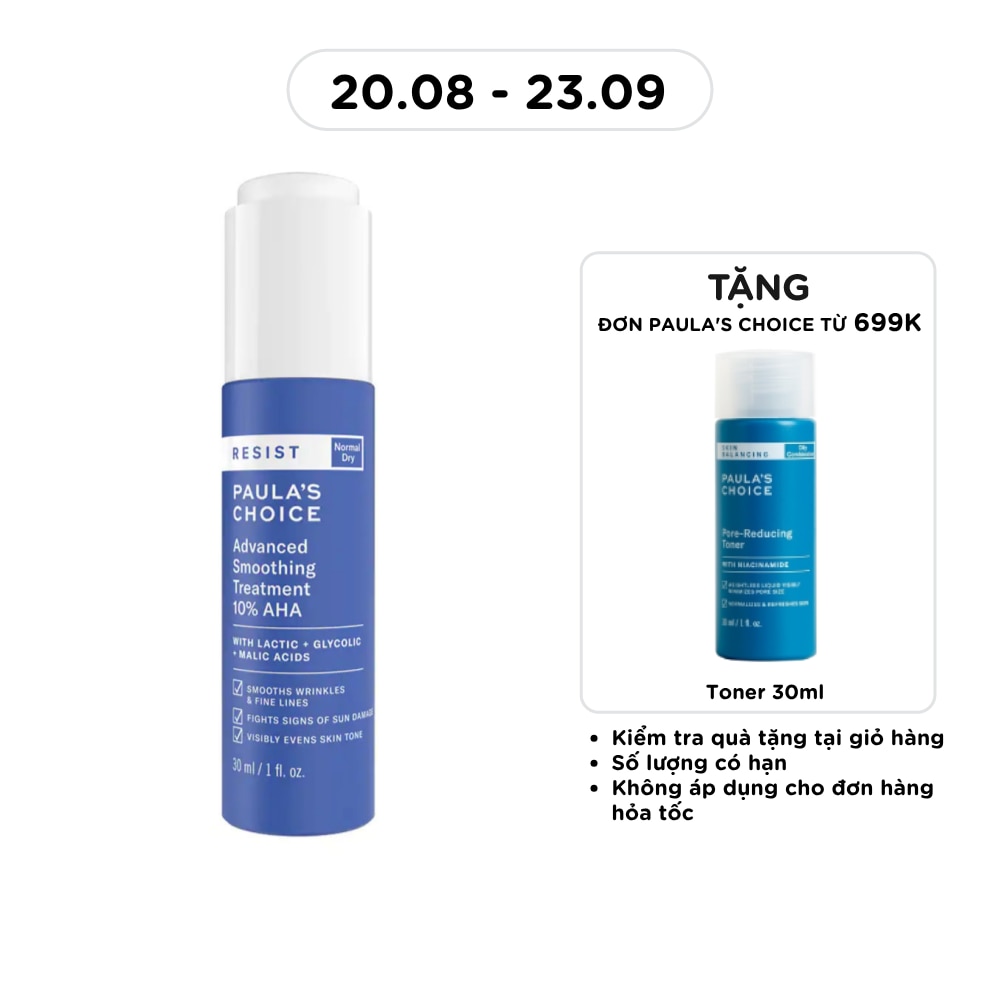 Tinh Chất Paula's Choice Resist Advanced Smoothing Treatment 10% AHA Làm Sáng Và Đều Màu Da 30ml image