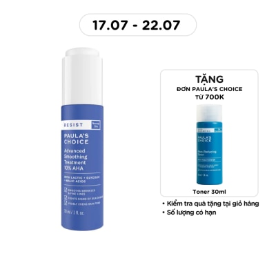 PAULA'S CHOICE - Tinh Chất Paula's Choice Resist Advanced Smoothing Treatment 10% AHA Làm Sáng Và Đều Màu Da 30ml image