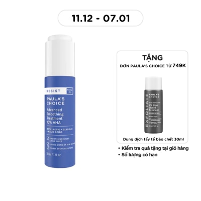 PAULA'S CHOICE Tinh Chất Paula's Choice Resist Advanced Smoothing Treatment 10% AHA Làm Sáng Và Đều Màu Da 30ml