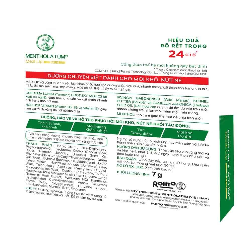 Son Dưỡng Mentholatum Medi Lip Balm Dành Cho Môi Khô Và Nứt Nẻ 7g