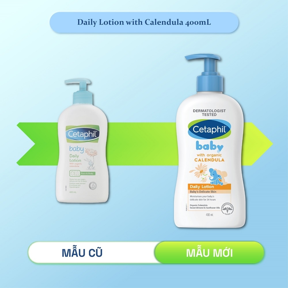 Sữa Dưỡng Da Trẻ Em Cetaphil Baby Daily Lotion With Organic Calendula Tinh Chất Hoa Cúc 400ml