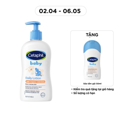 CETAPHIL - Sữa Dưỡng Da Trẻ Em Cetaphil Baby Daily Lotion With Organic Calendula Tinh Chất Hoa Cúc 400ml