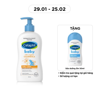 CETAPHIL Sữa Dưỡng Da Trẻ Em Cetaphil Baby Daily Lotion With Organic Calendula Tinh Chất Hoa Cúc 400ml