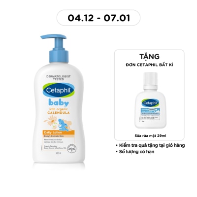 CETAPHIL Sữa Dưỡng Da Trẻ Em Cetaphil Baby Daily Lotion With Organic Calendula Tinh Chất Hoa Cúc 400ml