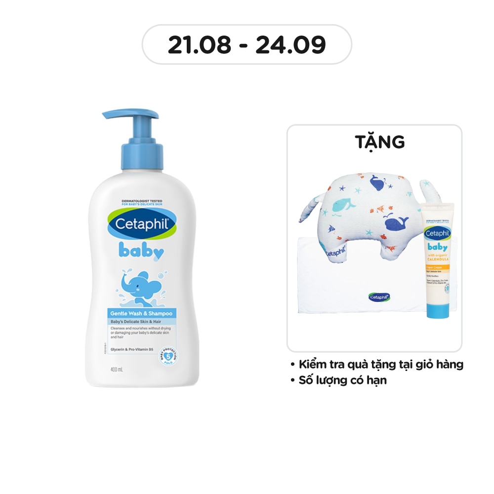 Sữa Tắm Và Gội Trẻ Em Cetaphil Baby Gentle Dịu Nhẹ Cho Làn Da Em Bé 400ml