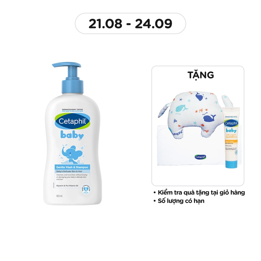 Sữa Tắm Và Gội Trẻ Em Cetaphil Baby Gentle Dịu Nhẹ Cho Làn Da Em Bé 400ml