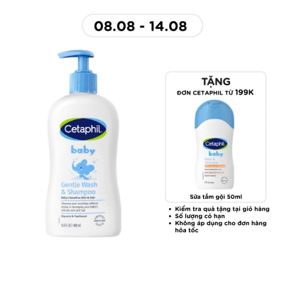 CETAPHIL - Sữa Tắm Và Gội Trẻ Em Cetaphil Baby Gentle Dịu Nhẹ Cho Làn Da Em Bé 400ml image