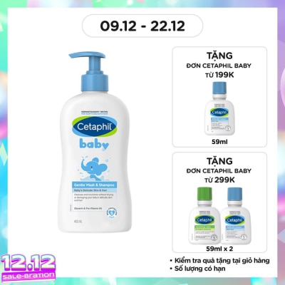 CETAPHIL Sữa Tắm Và Gội Trẻ Em Cetaphil Baby Gentle Dịu Nhẹ Cho Làn Da Em Bé 400ml