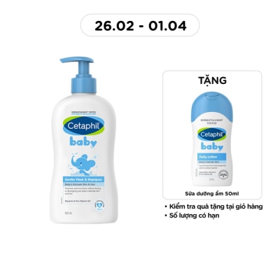CETAPHIL Baby Wash & Shampoo Gentle Hair And Body 400ml