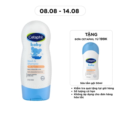 CETAPHIL - Baby Wash & Shampoo With Organic Calendula Hair And Body 230ml image