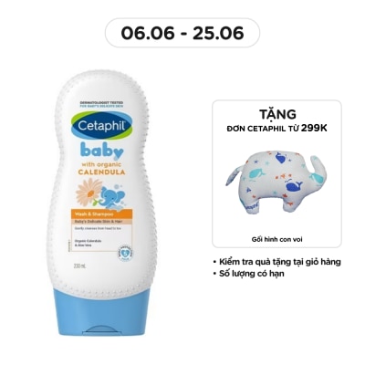 CETAPHIL Baby Wash & Shampoo With Organic Calendula Hair And Body 230ml