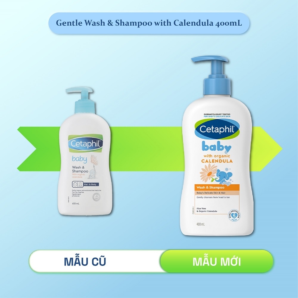 Sữa Tắm Gội Trẻ Em Cetaphil Baby Organic Calendula Tinh Chất Hoa Cúc 400ml