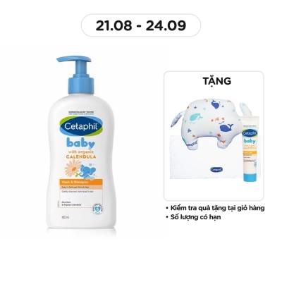 CETAPHIL Sữa Tắm Gội Trẻ Em Cetaphil Baby Organic Calendula Tinh Chất Hoa Cúc 400ml