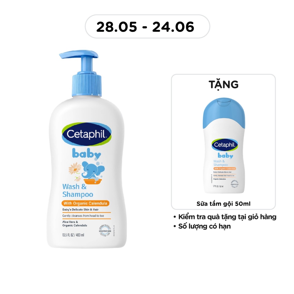 Baby Wash & Shampoo With Organic Calendula Hair And Body 400ml