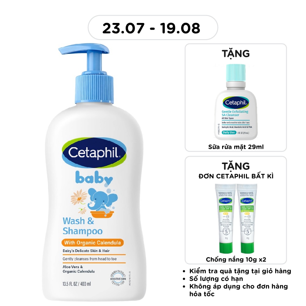 Baby Wash & Shampoo With Organic Calendula Hair And Body 400ml image