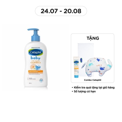 CETAPHIL Sữa Tắm Gội Trẻ Em Cetaphil Baby Organic Calendula Tinh Chất Hoa Cúc 400ml
