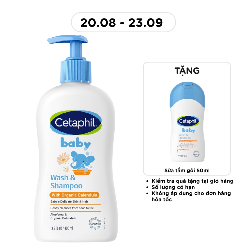 Baby Wash & Shampoo With Organic Calendula Hair And Body 400ml image