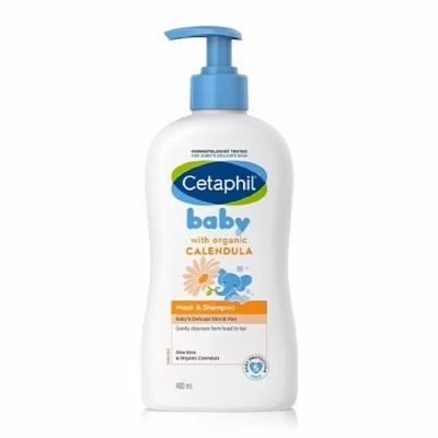 CETAPHIL Baby Wash & Shampoo With Organic Calendula Hair And Body 400ml