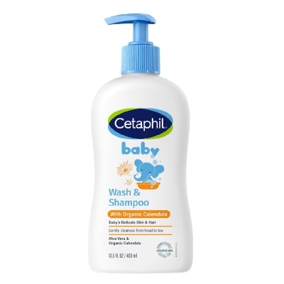 CETAPHIL Baby Wash & Shampoo With Organic Calendula Hair And Body 400ml