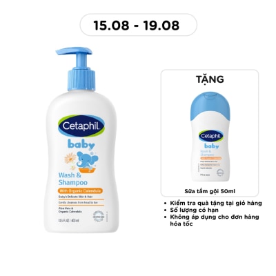 CETAPHIL - Sữa Tắm Gội Trẻ Em Cetaphil Baby Organic Calendula Tinh Chất Hoa Cúc 400ml image