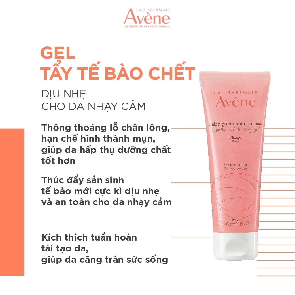 Gel Tẩy Tế Bào Chết Avène Giúp Làm Mịn Da Kể Cả Da Nhạy Cảm 75ml