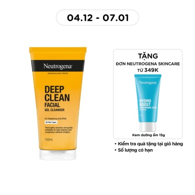 NEUTROGENA Sữa Rửa Mặt Neutrogena Deep Clean Facial Cleanser Dạng Gel Làm Sạch Sâu 150ml