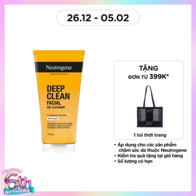 NEUTROGENA Sữa Rửa Mặt Neutrogena Deep Clean Facial Cleanser Dạng Gel Làm Sạch Sâu 150ml