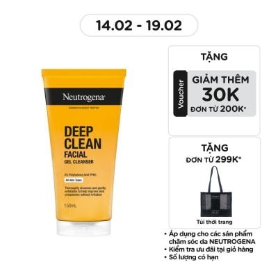 NEUTROGENA Sữa Rửa Mặt Neutrogena Deep Clean Facial Cleanser Dạng Gel Làm Sạch Sâu 150ml