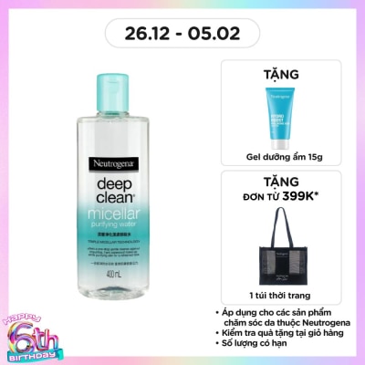 NEUTROGENA Nước Tẩy Trang Neutrogena Deep Clean Micellar Purifying Water Làm Sạch Da 400ml