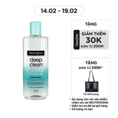 NEUTROGENA Nước Tẩy Trang Neutrogena Deep Clean Micellar Purifying Water Làm Sạch Da 400ml